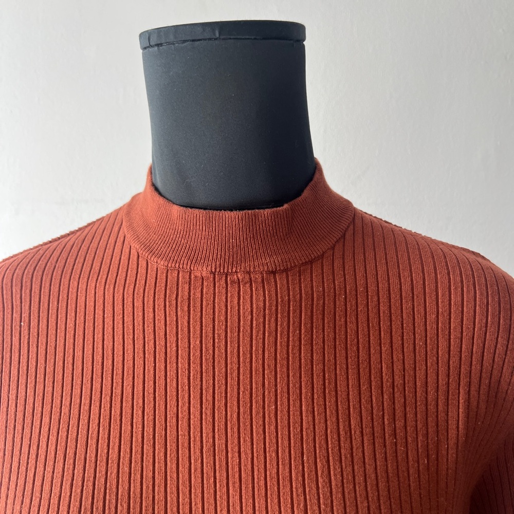 Rust Ribbed Knit Sweater - Picture 3 of 8